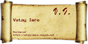 Vatay Imre névjegykártya